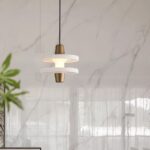 Suspension marbre disque laiton