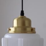 Suspension art déco opaline – Image 3