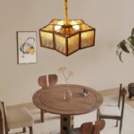 Suspension art déco vintage dorée – Image 3