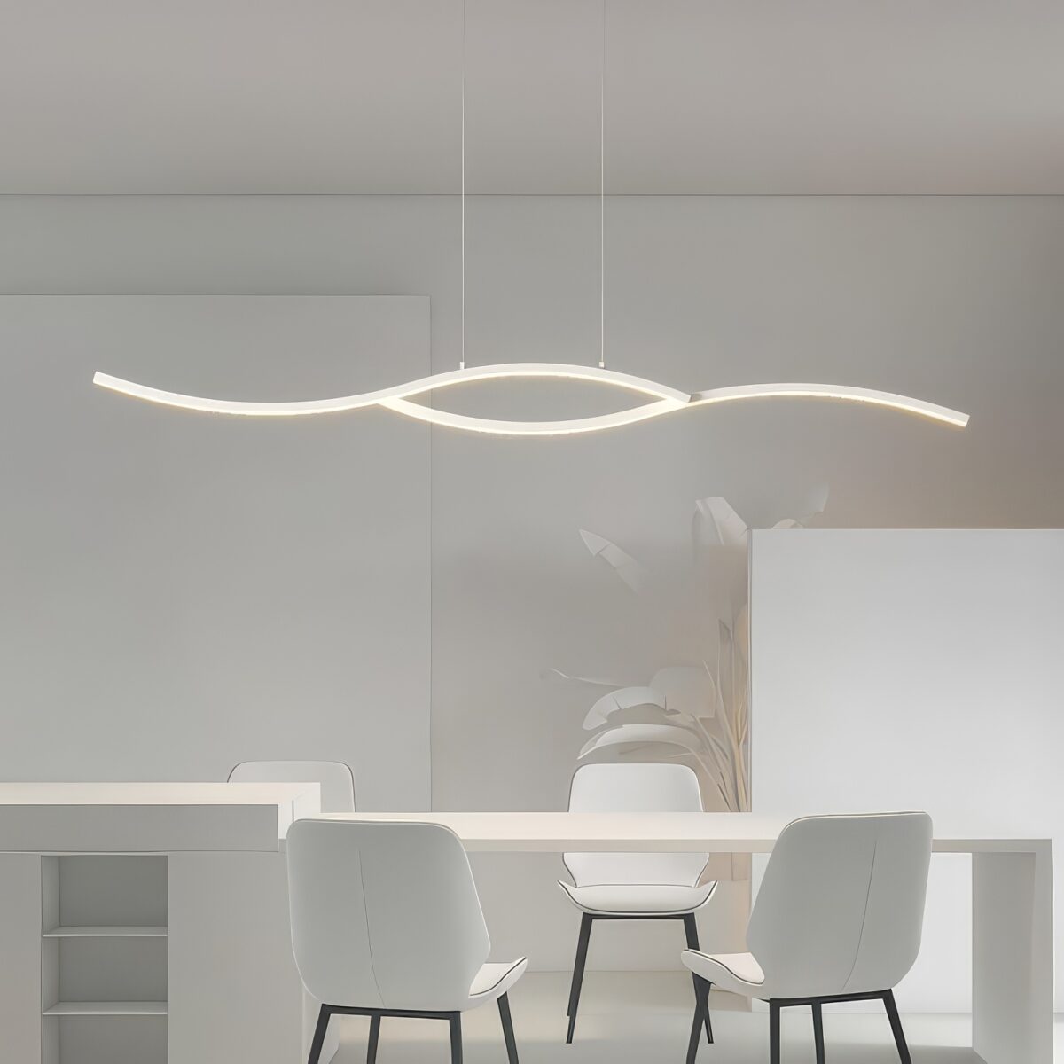 Suspension led design minimaliste blanc – Image 3