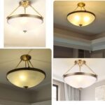 Plafonnier suspension art deco doré – Image 4