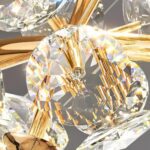 Suspension en verre doré à trois globes – Image 2