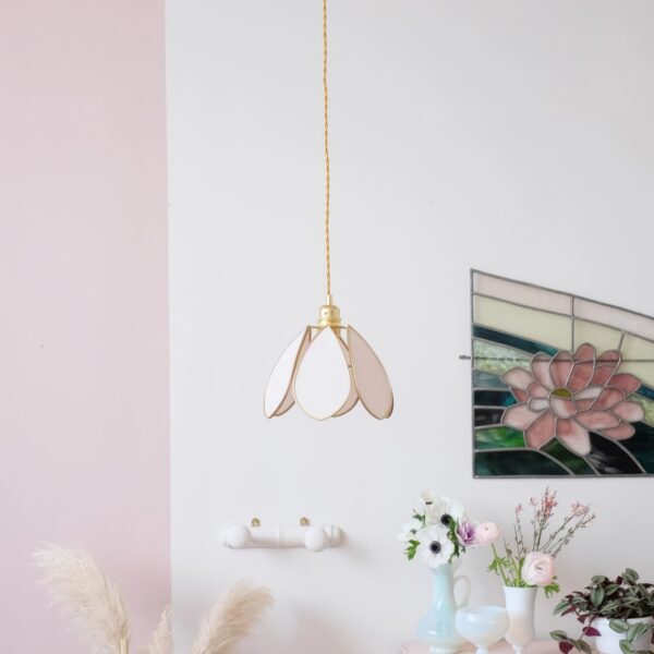 Suspension enfant fleur métal et tissu