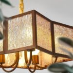 Suspension art déco vintage dorée – Image 4