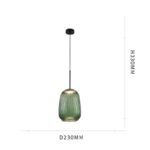 Suspension verre fumé vert – Image 6
