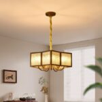 Suspension art déco vintage dorée