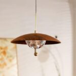Suspension 3 lampes bois noyer – Image 6