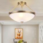 Plafonnier suspension art deco doré – Image 2