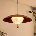 Suspension 3 lampes bois noyer – Image 7