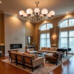 Lampe suspension art déco bois métal – Image 7