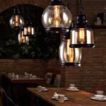 Suspension verre fumé vintage chaine – Image 3