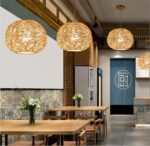 Suspension boule en rotin tressé – Image 5