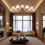 Lampe suspension art déco bois métal – Image 8