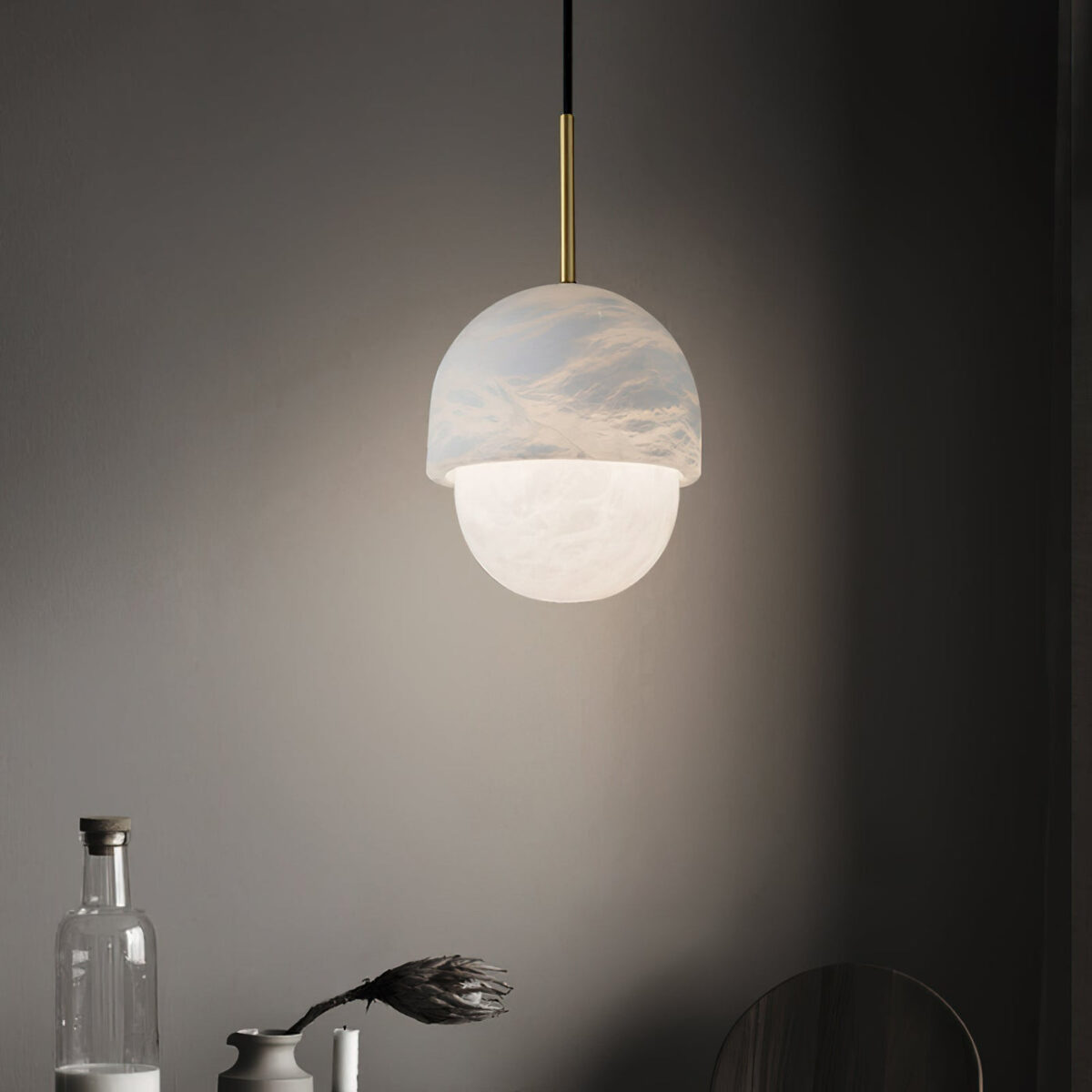 Suspension marbre dôme blanc – Image 8