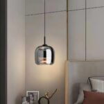 Suspension boule verre fumé design
