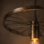 Lustre suspension industriel roue vélo – Image 8