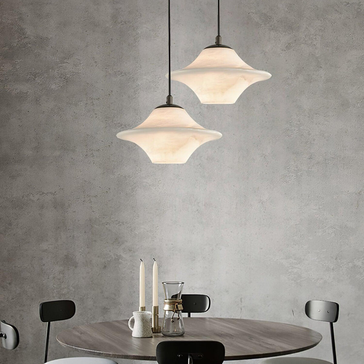Suspension marbre soucoupe blanche – Image 1