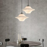 Suspension marbre soucoupe blanche