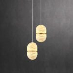 Suspension marbre ovale beige – Image 4