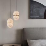 Suspension marbre ovale beige – Image 5