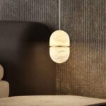 Suspension marbre ovale beige – Image 9