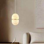 Suspension marbre ovale beige – Image 16