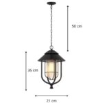 Suspension lanterne noir extérieure – Image 6