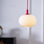 Suspension en céramique et fil rouge vintage – Image 2