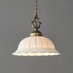 Suspension blanche céramique vintage design – Image 2