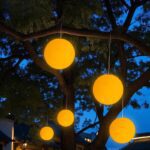 Suspension extérieure boule lumineuse moderne