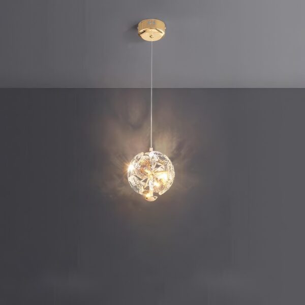 Suspension boule cristal art deco