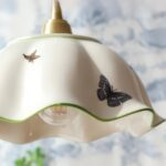 Suspension céramique blanche vintage papillon – Image 3