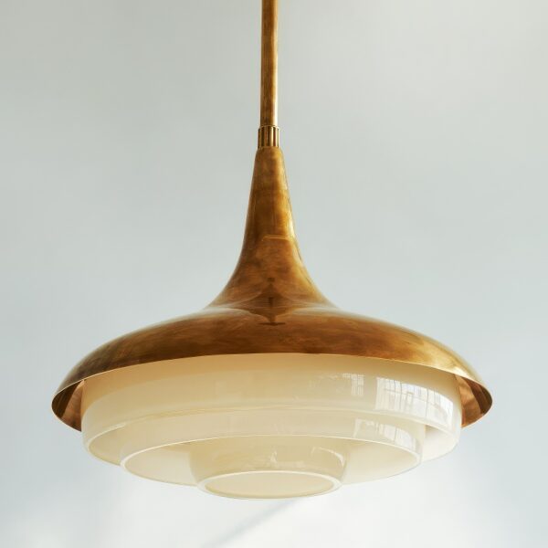 Suspension art deco cuivre