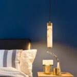 Lampe suspension marbre design tube