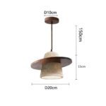 Suspension wabi sabi bois pierre naturelle – Image 2