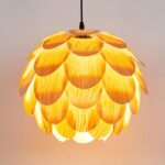 Suspension boule pétales bois