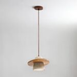 Suspension wabi sabi bois pierre naturelle – Image 3