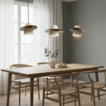 Suspension wabi sabi bois pierre naturelle – Image 4