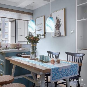 Petite suspension marbre bleu 