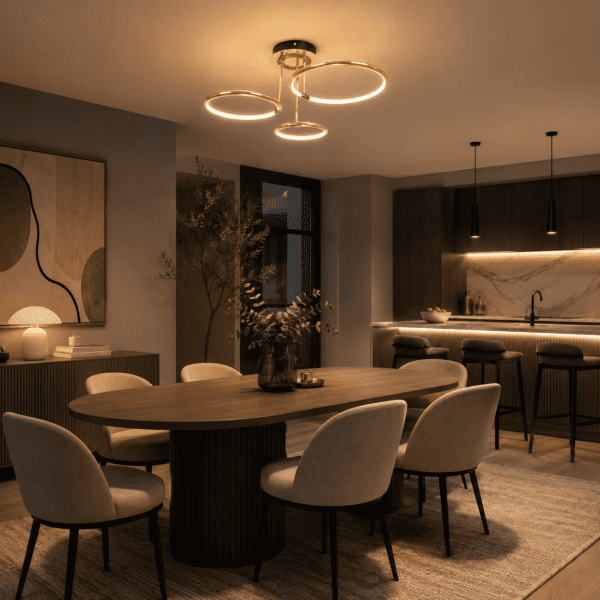 Plafonnier LED design 3 anneaux