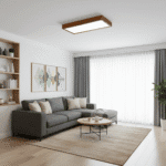 Plafonnier LED rectangulaire bois massif – Image 6