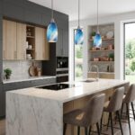 Petite suspension marbre bleu – Image 2
