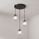 Suspension 3 boules verre transparent