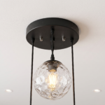 Suspension 3 boules verre transparent – Image 6
