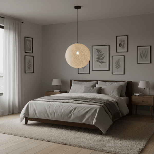 Suspension boule en ficelle