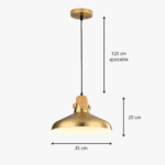 Suspension dorée bois scandinave – Image 5