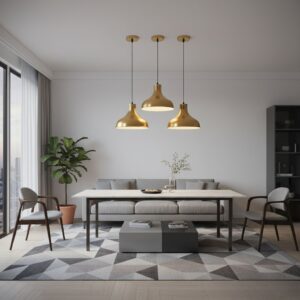 Suspension dorée entonnoir (2)