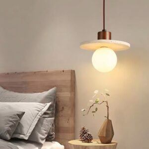 Suspension wabi sabi pierre naturelle globe 1