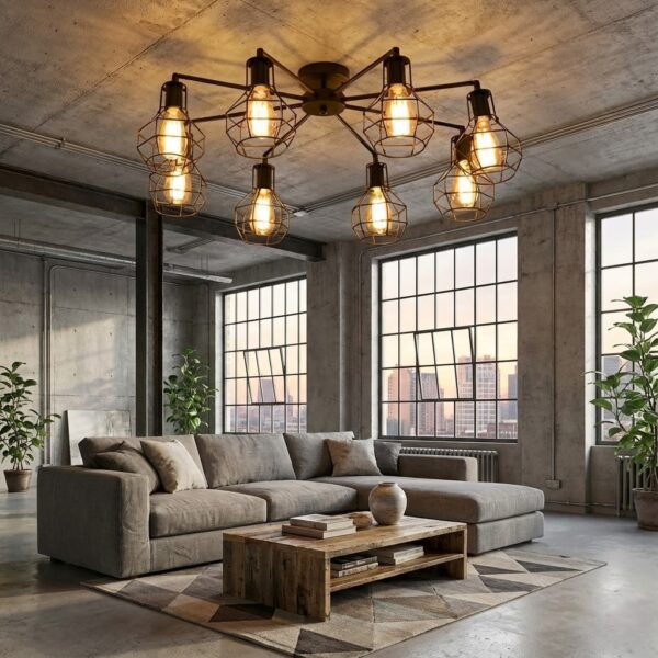 Grand plafonnier industriel