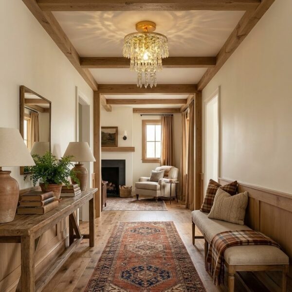 Luminaire plafonnier laiton strass